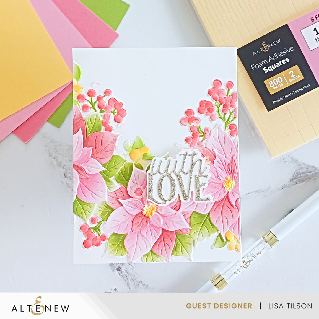 Stencil & Embossing Folder Bundle Winterberry Poinsettias