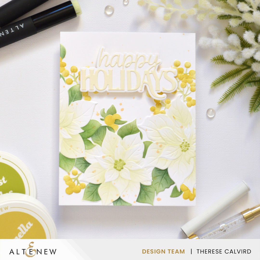 Stencil & Embossing Folder Bundle Winterberry Poinsettias