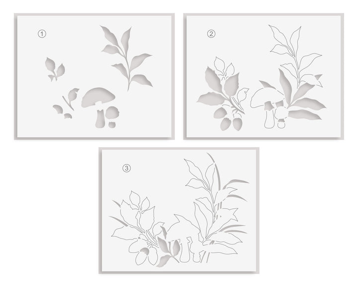 Stencil & Embossing Folder Bundle Woodland Path