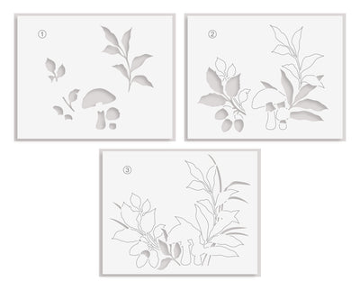 Stencil & Embossing Folder Bundle Woodland Path