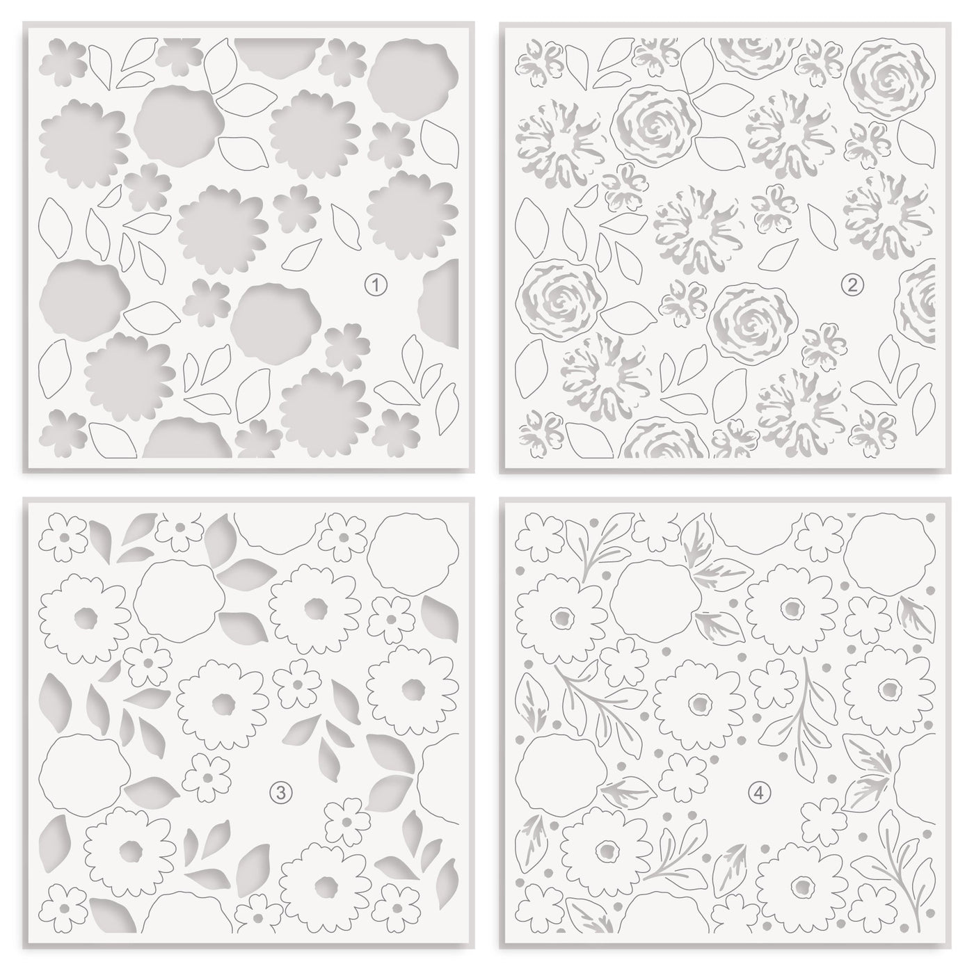 Stencil Floral Radiance Layering Stencil Set (4 in 1)