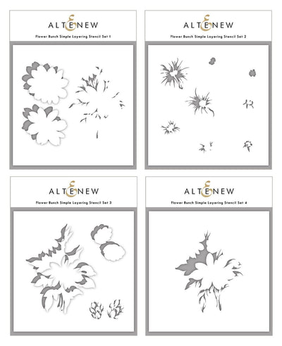 Stencil Flower Bunch Simple Layering Stencil Set (4 in 1)