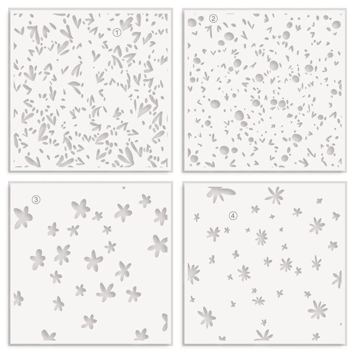 Stencil Flowers & Petals Layering Stencil Set (4 in 1)