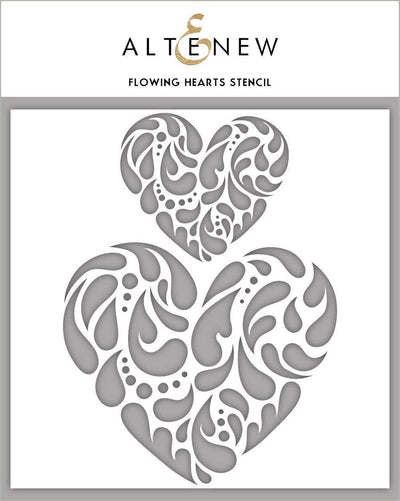 Stencil Flowing Hearts Stencil