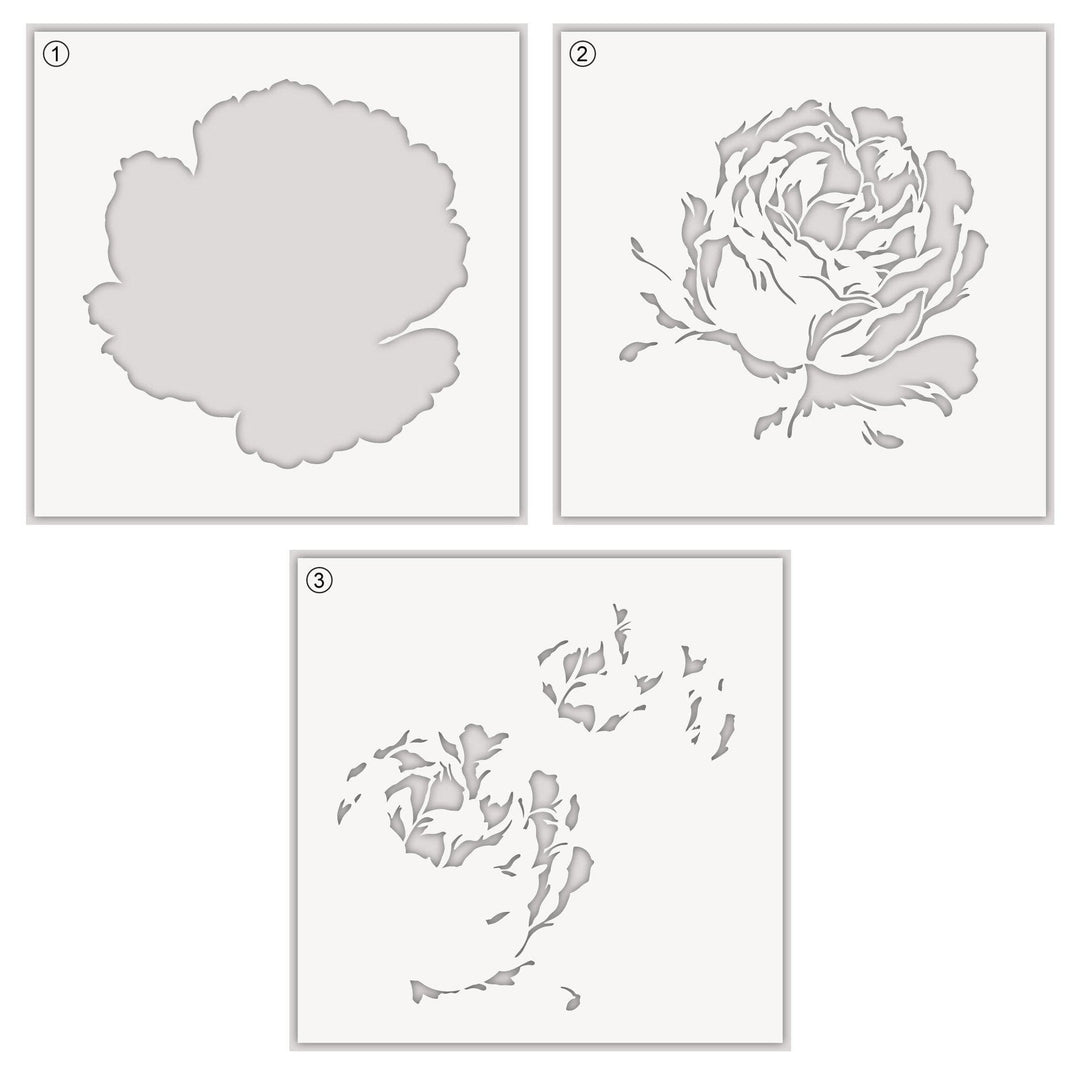 Stencil Gilded Rose Layering Stencil Set (3 in 1)