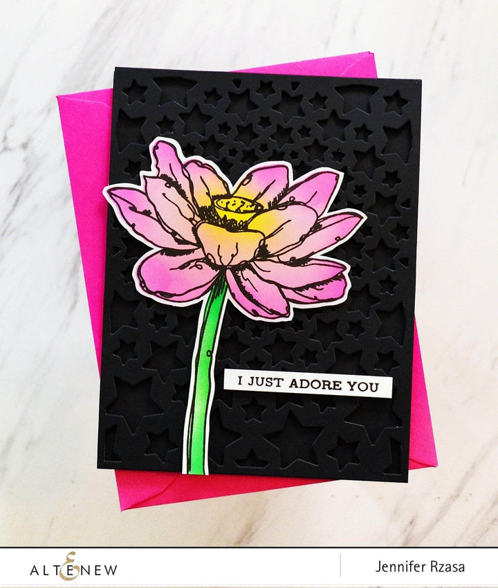 Stencil Inked Lotus Mask Stencil