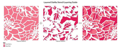 Stencil Layered Dahlia Stencil Set (A & B)