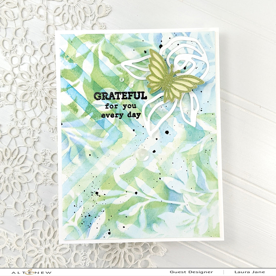 Stencil Leaf Bed Stencil