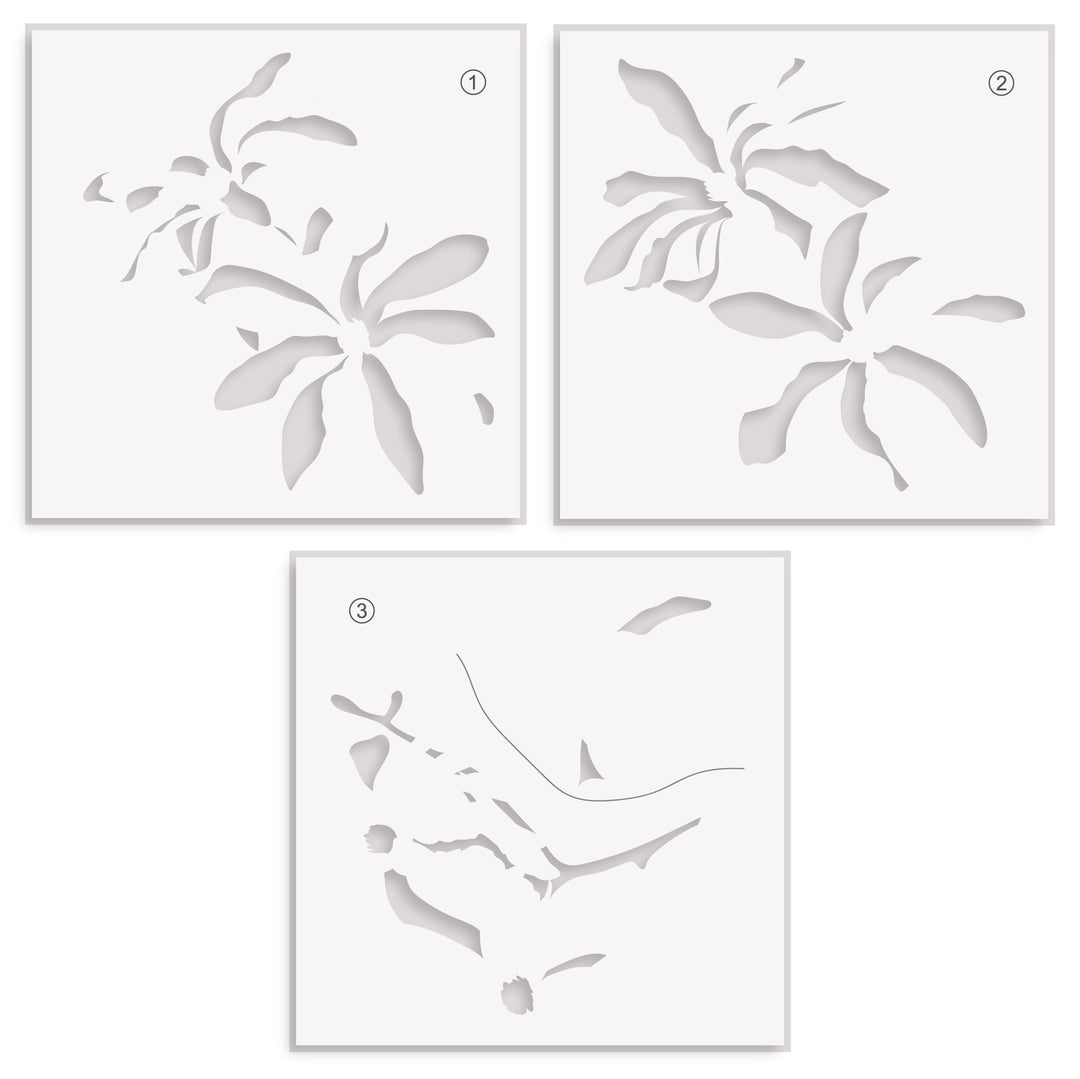 Stencil Magnolia Ballerina Simple Coloring Stencil Set (3 in 1)