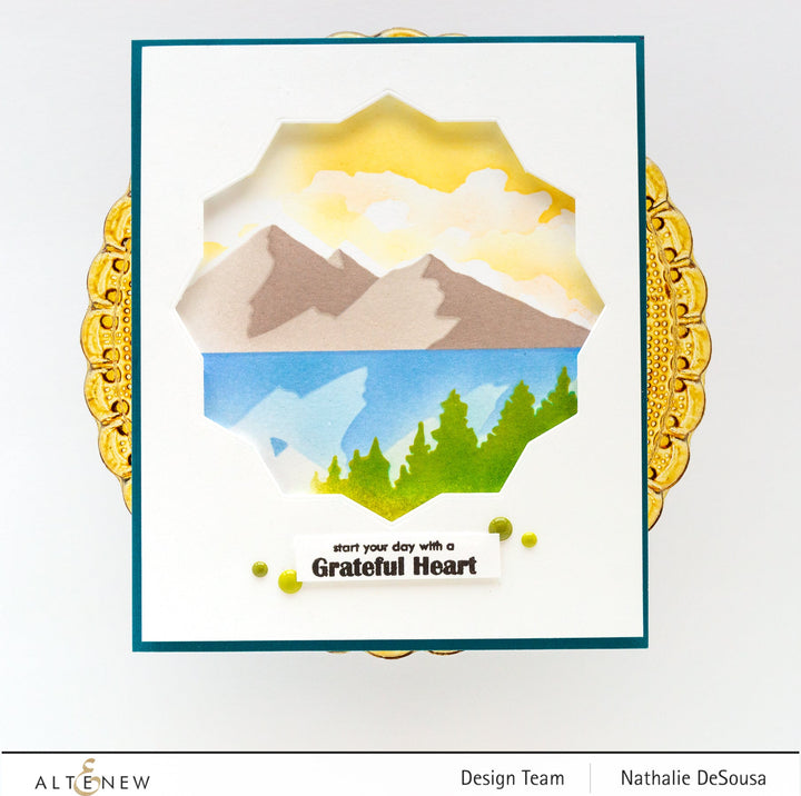 Stencil Mountain Scene Stencil