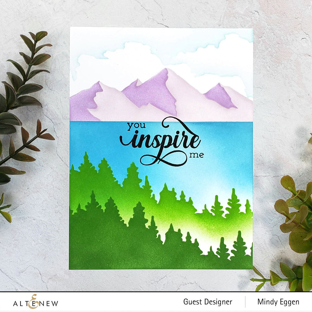 Stencil Mountain Scene Stencil