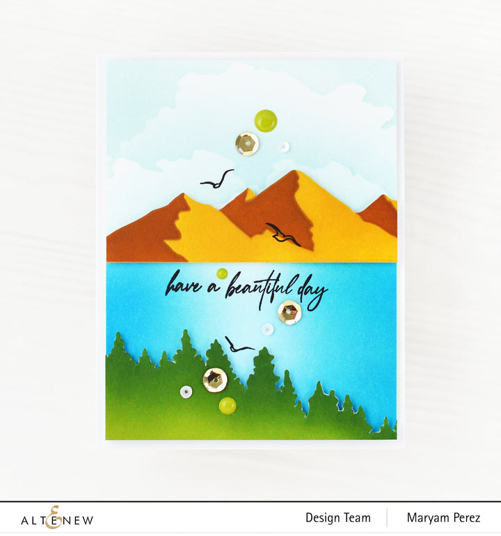 Stencil Mountain Scene Stencil