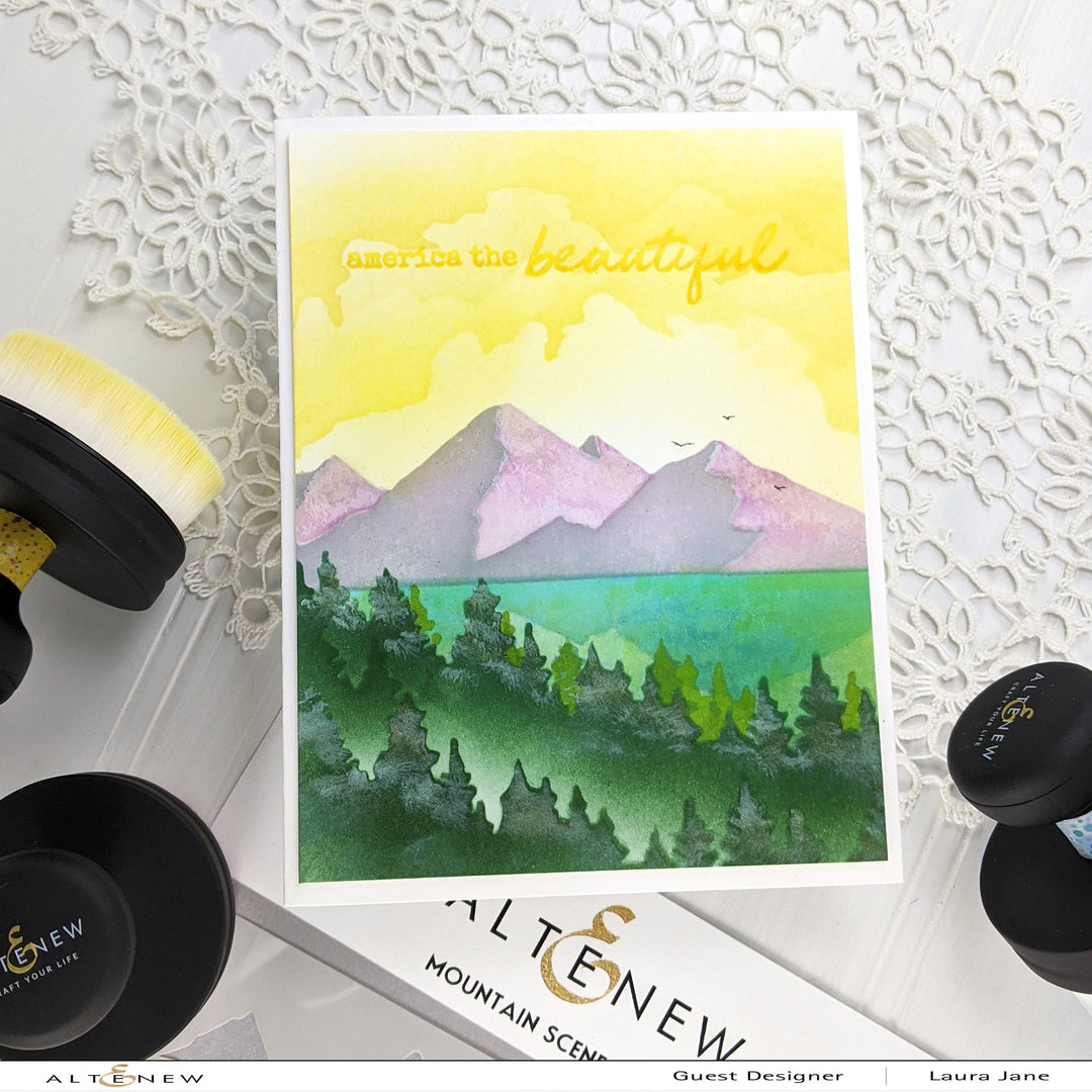 Stencil Mountain Scene Stencil