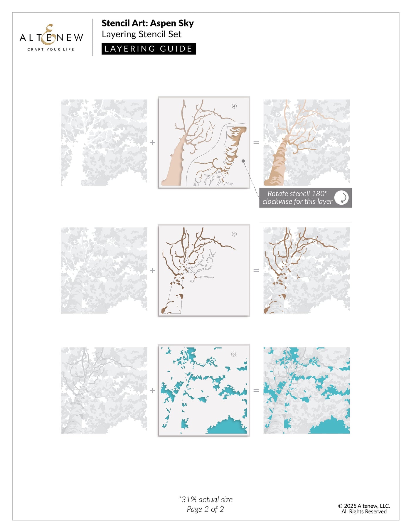 Stencil Stencil Art: Aspen Sky Layering Stencil Set (6 in 1)