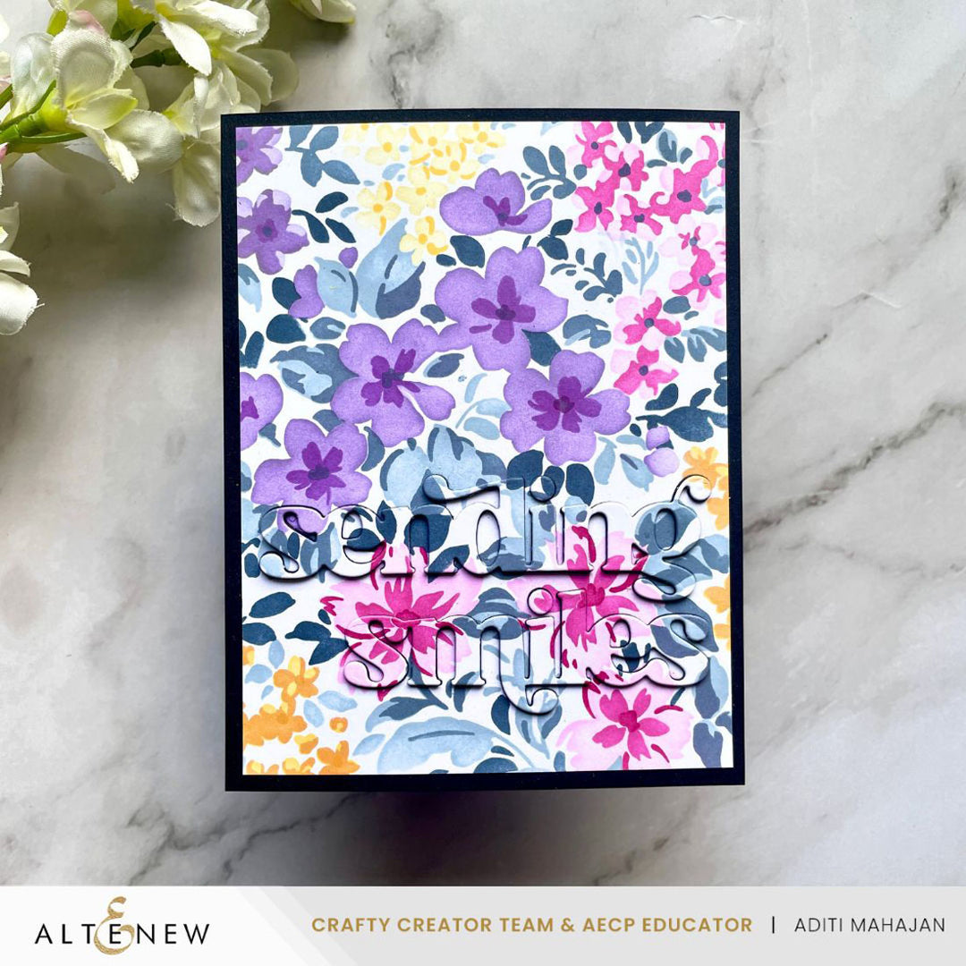 Stencil Stencil Art: Ditsy Flowers Wallpaper Layering Stencil Set (7 in 1)