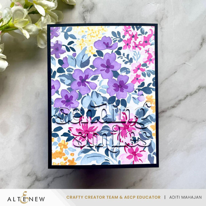 Stencil Stencil Art: Ditsy Flowers Wallpaper Layering Stencil Set (7 in 1)