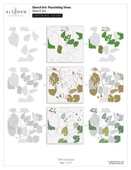 Stencil Stencil Art: Flourishing Vines Layering Stencil Set (6 in 1)