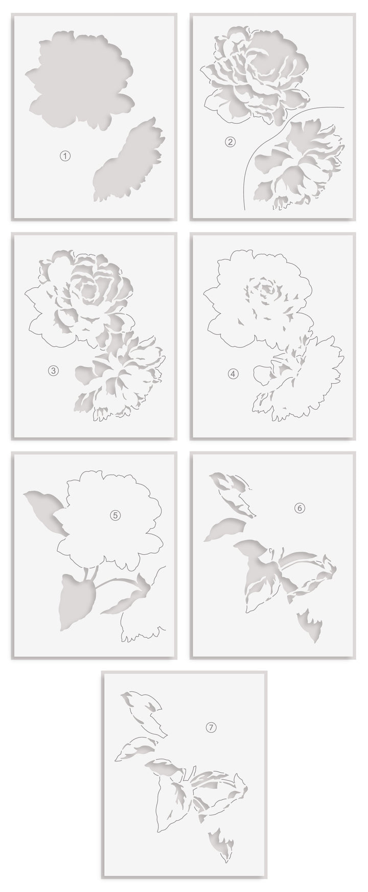 Stencil Stencil Art: Majestic Roses Layering Stencil Set (7 in 1)