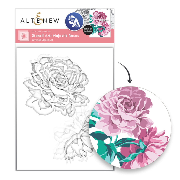 Stencil Stencil Art: Majestic Roses Layering Stencil Set (7 in 1)