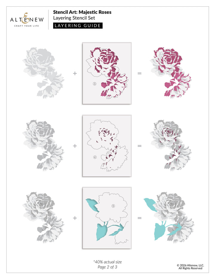 Stencil Stencil Art: Majestic Roses Layering Stencil Set (7 in 1)