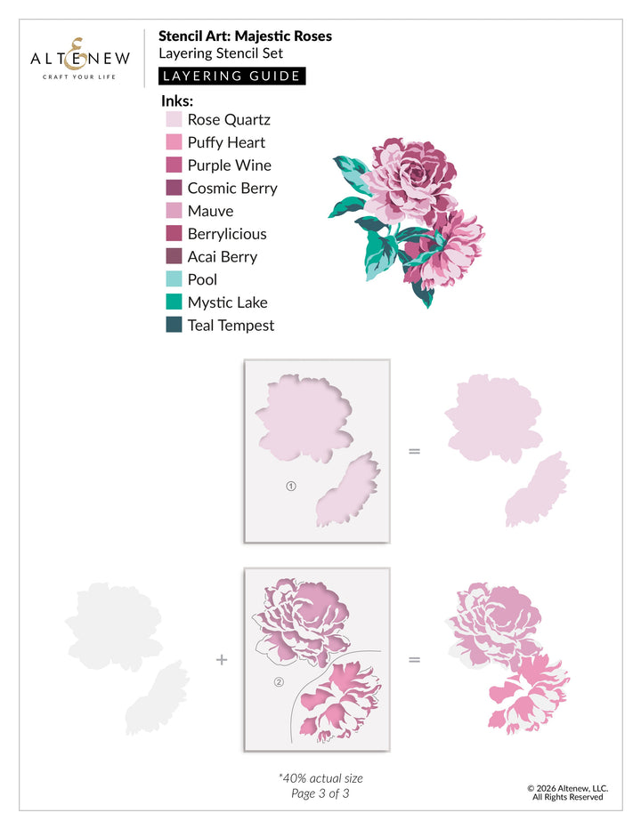 Stencil Stencil Art: Majestic Roses Layering Stencil Set (7 in 1)