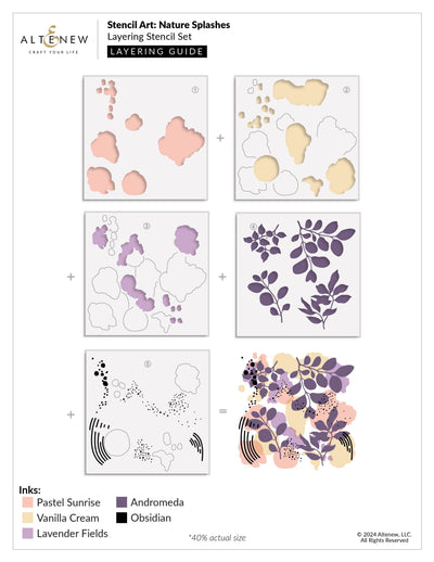 Stencil Stencil Art: Nature Splashes Layering Stencil Set (6 in 1)