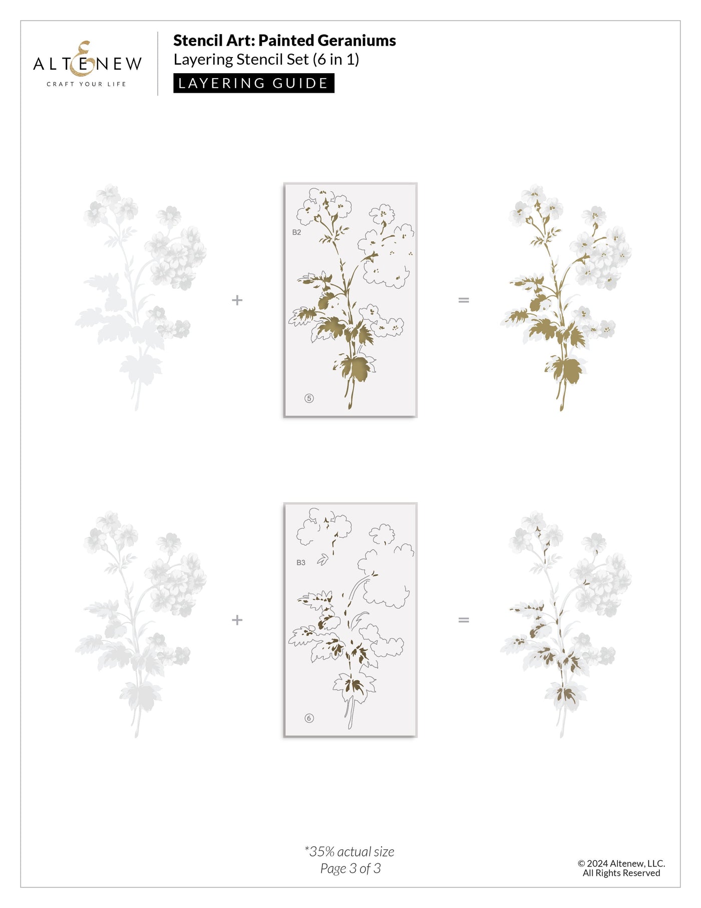 Stencil Stencil Art: Painted Geraniums Layering Stencil Set (6 in 1)