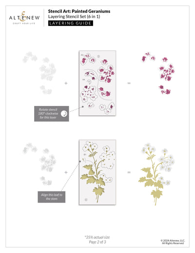 Stencil Stencil Art: Painted Geraniums Layering Stencil Set (6 in 1)