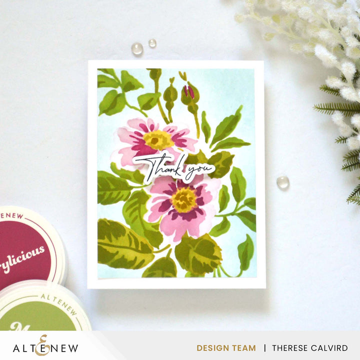 Stencil Stencil Art: Playful Watercolor Flowers Layering Stencil Set (6 in 1)