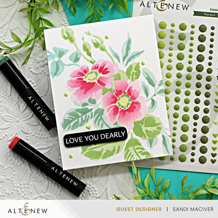 Stencil Stencil Art: Playful Watercolor Flowers Layering Stencil Set (6 in 1)