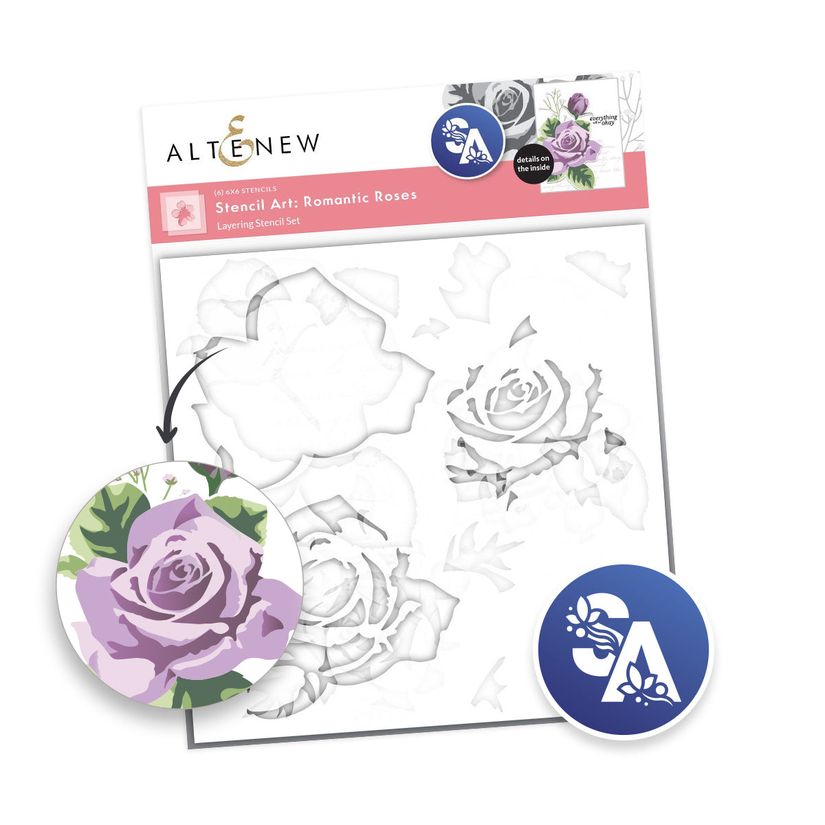 Stencil Stencil Art: Romantic Roses Layering Stencil Set (6 in 1)