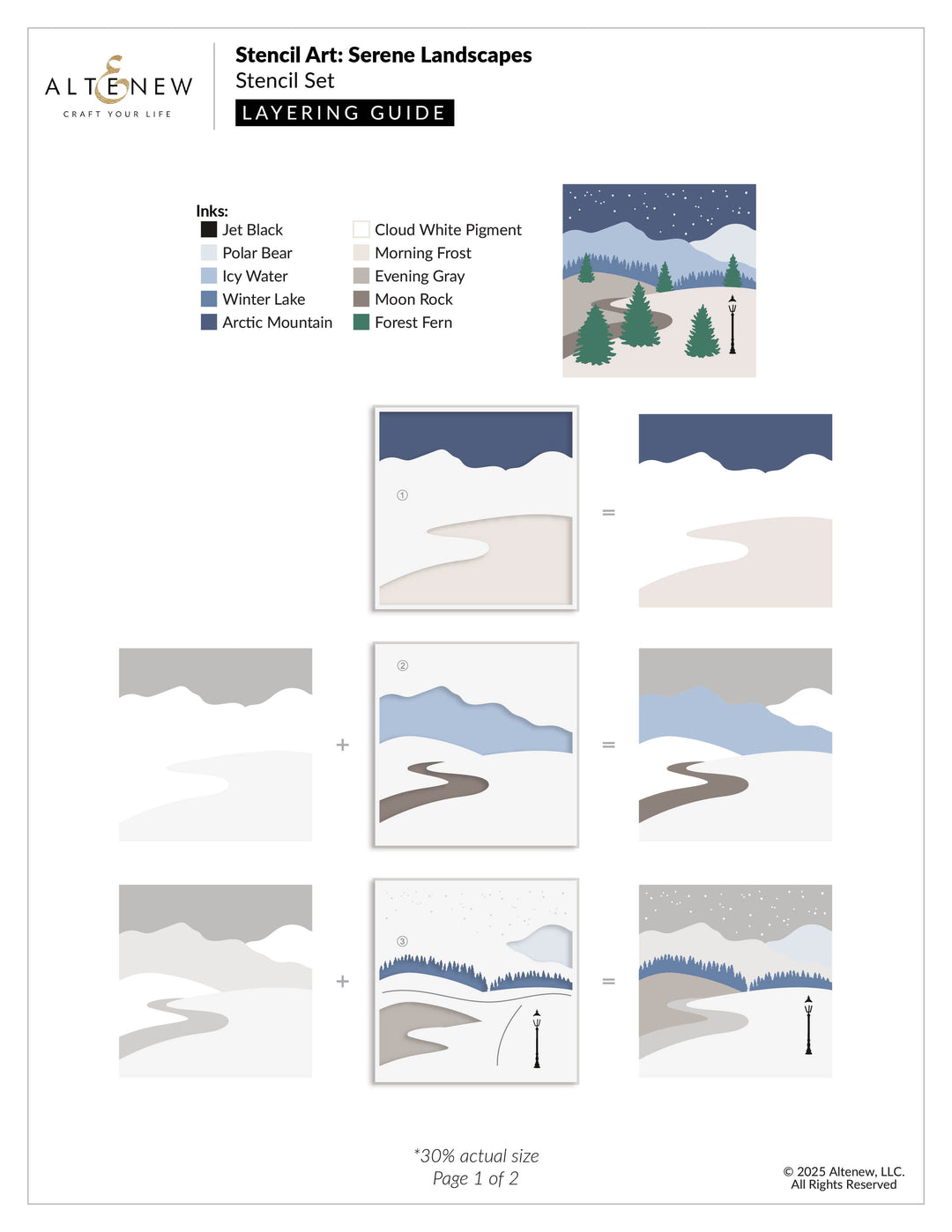 Stencil Stencil Art: Serene Landscapes Layering Stencil Set (6 in 1)