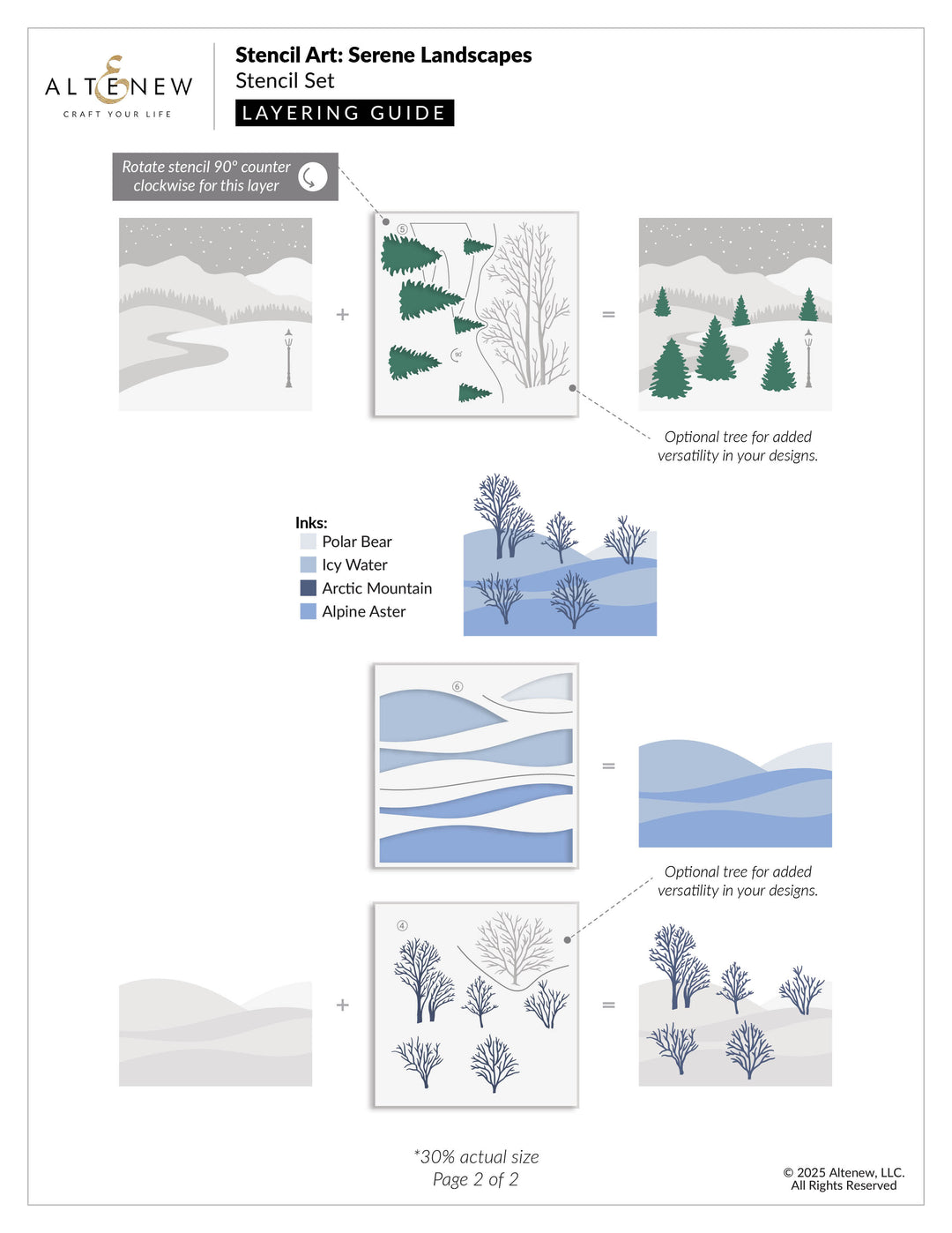 Stencil Stencil Art: Serene Landscapes Layering Stencil Set (6 in 1)
