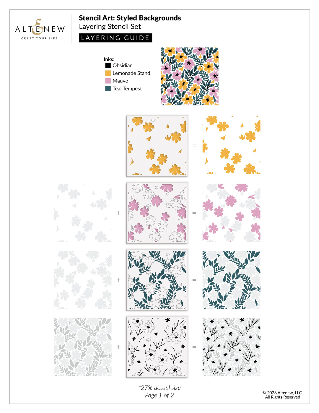 Stencil Stencil Art: Styled Backgrounds Layering Stencil Set (6 in 1)