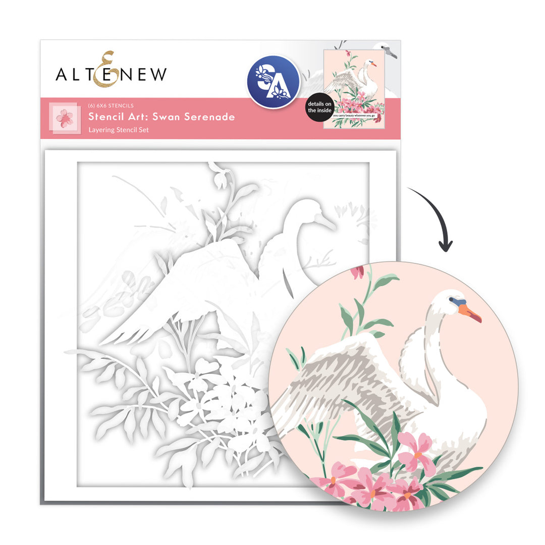 Stencil Stencil Art: Swan Serenade Layering Stencil Set (6 in 1)