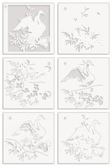Stencil Stencil Art: Swan Serenade Layering Stencil Set (6 in 1)
