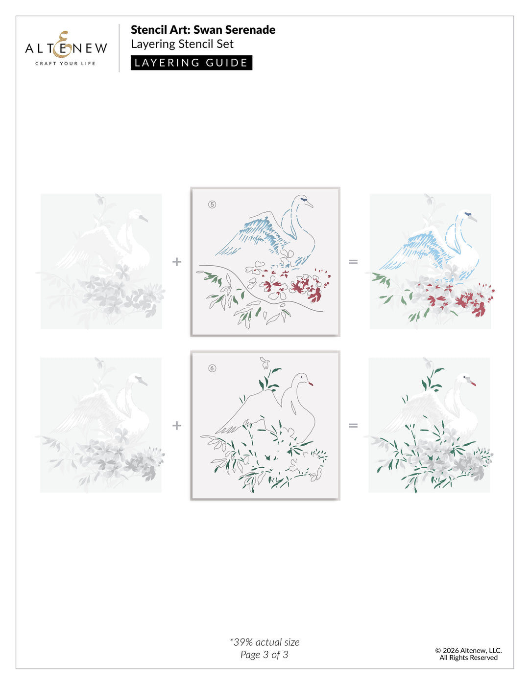 Stencil Stencil Art: Swan Serenade Layering Stencil Set (6 in 1)