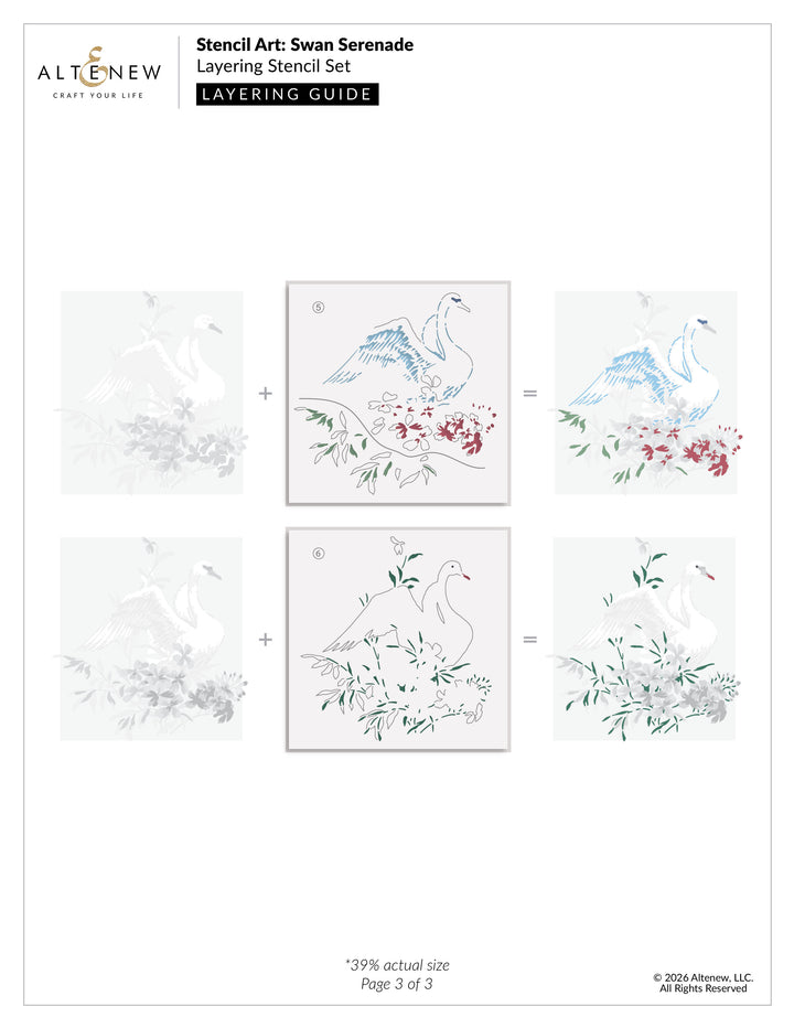 Stencil Stencil Art: Swan Serenade Layering Stencil Set (6 in 1)