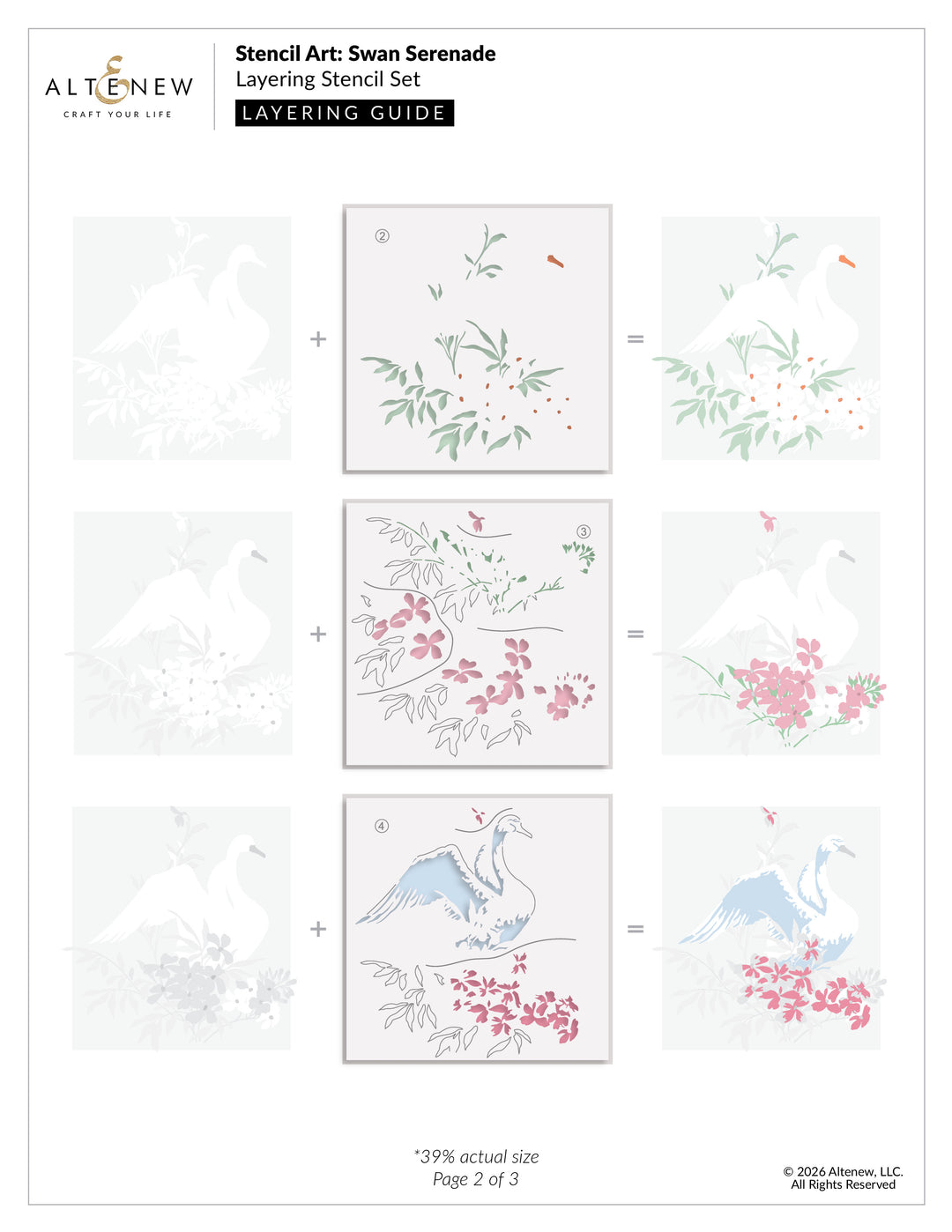 Stencil Stencil Art: Swan Serenade Layering Stencil Set (6 in 1)
