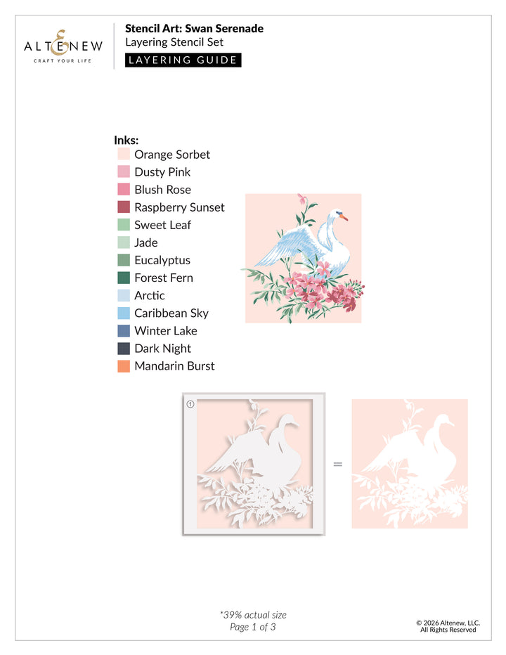 Stencil Stencil Art: Swan Serenade Layering Stencil Set (6 in 1)