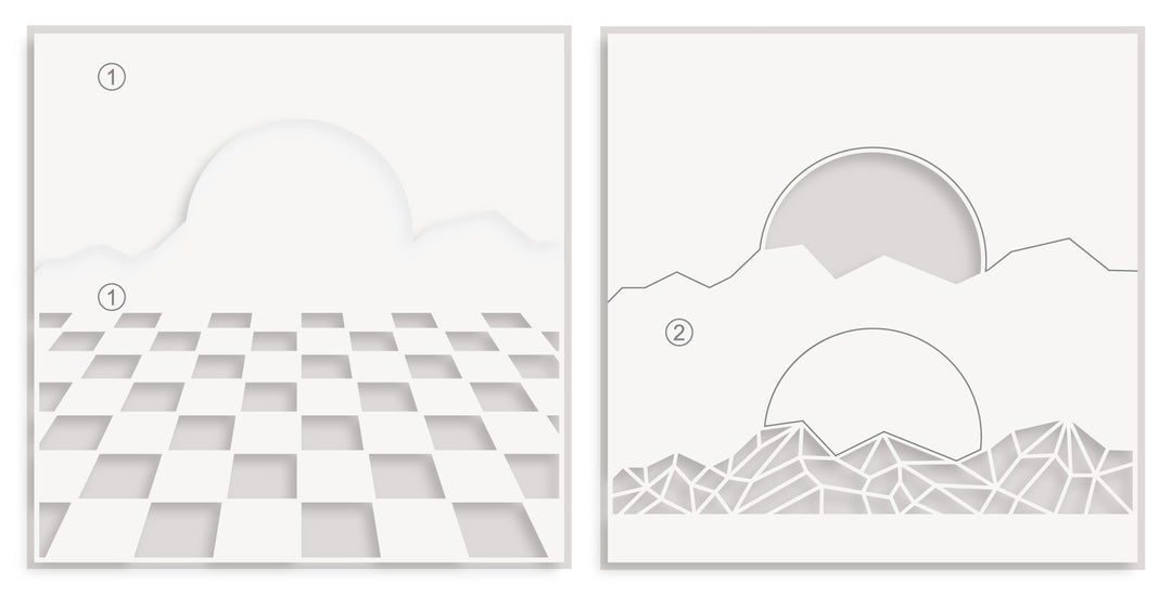 Stencil Sunset Horizon Stencil Set (2 in 1)