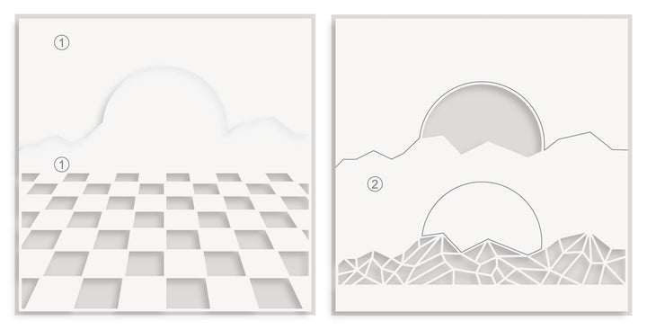 Stencil Sunset Horizon Stencil Set (2 in 1)