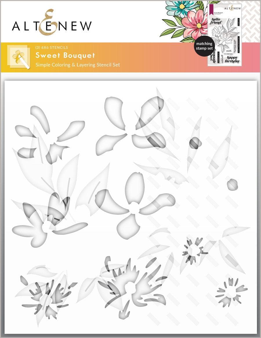 Stencil Sweet Bouquet Simple Coloring Layering Stencil Set 3 In 1