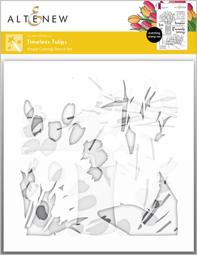 Stencil Timeless Tulips Simple Coloring Stencil Set (3 in 1)