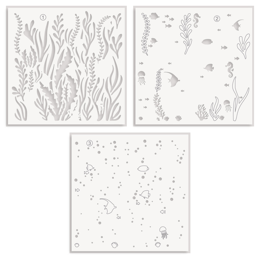 Stencil Undersea Jamboree Stencil Set (3 in 1)