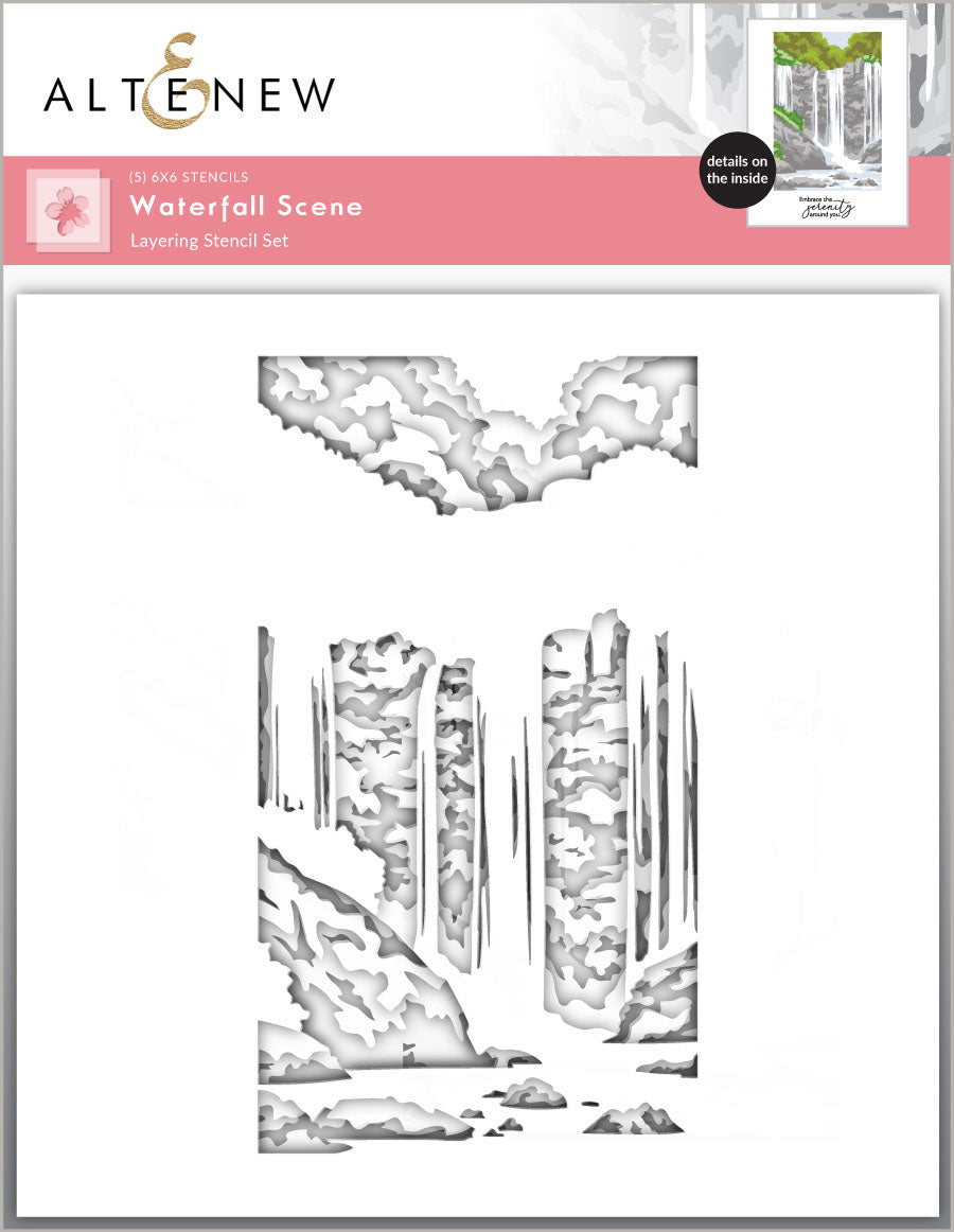 Stencil Waterfall Scene Layering Stencil Set (5 in 1)