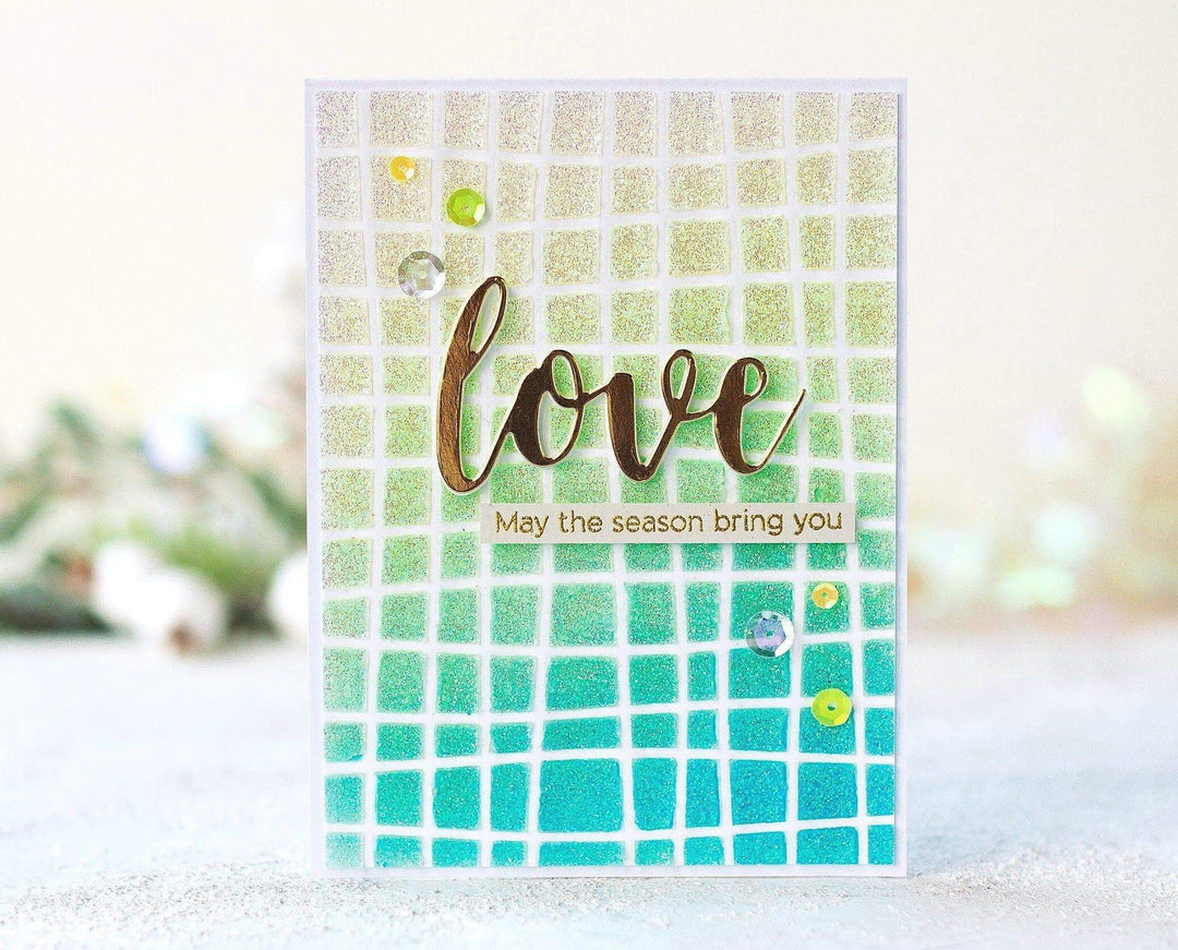 Stencil Wavy Grid Stencil