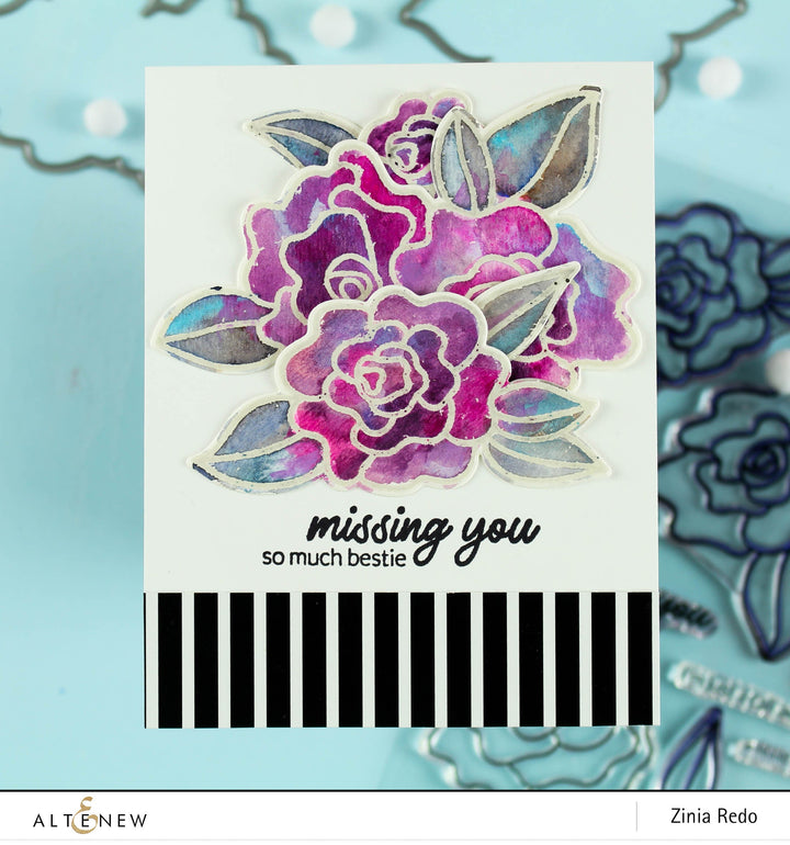 Stencil Wavy Roses Mask Stencil