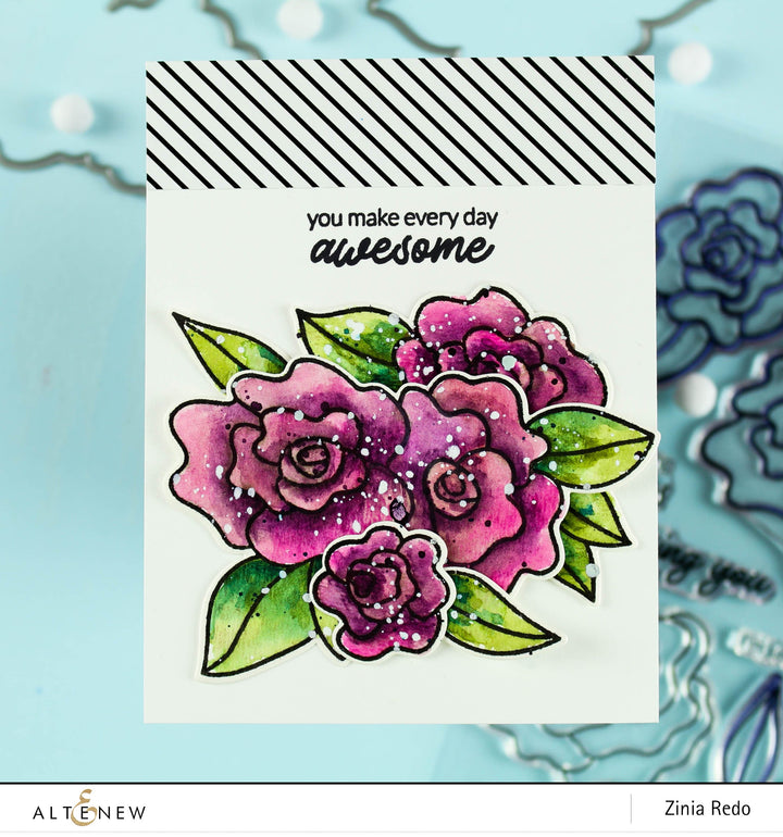 Stencil Wavy Roses Mask Stencil