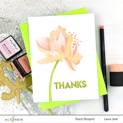 Stencil Whimsical Peony Simple Coloring Stencil